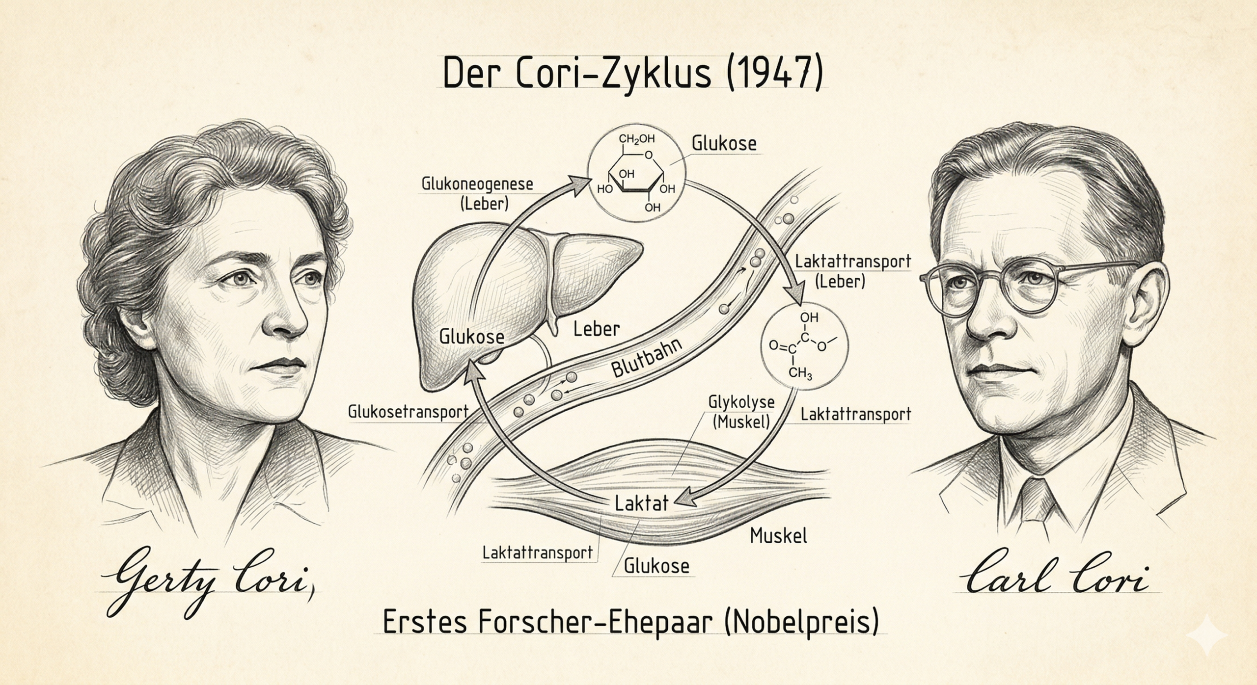 Pencil Drawing: Der Cori-Zyklus (1947)