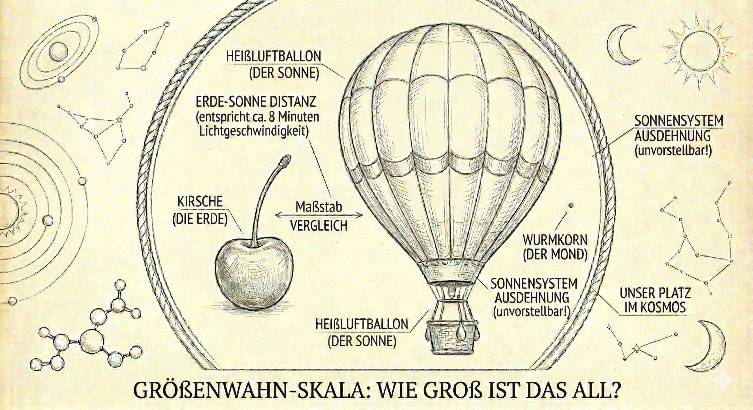 Größenwahn-Skala: Kirsche vs. Heißluftballon