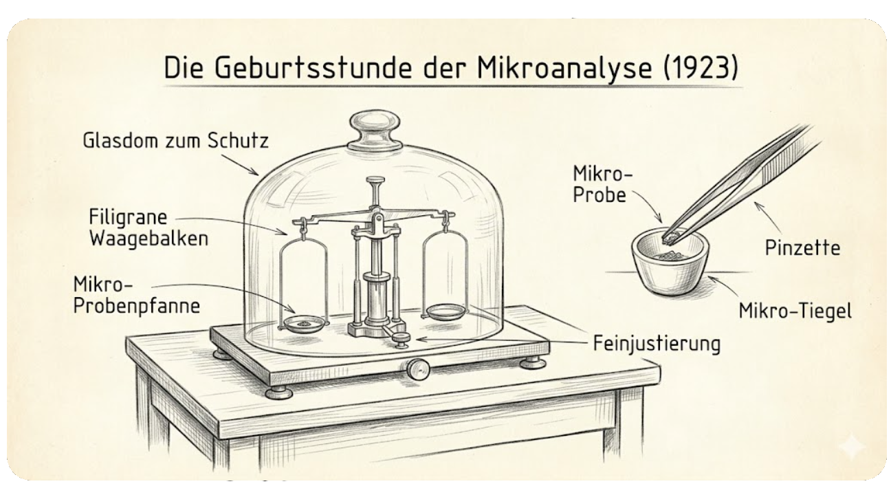Pencil Drawing: Die Geburtsstunde der Mikroanalyse (1923)